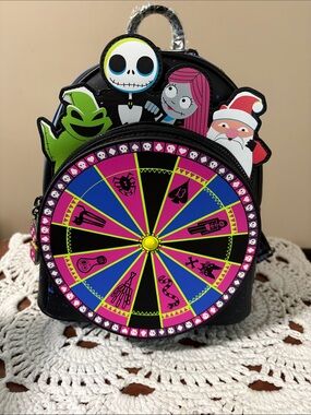 Loungefly Disney Nightmare Before Christmas Oogie Boogie Wheel Backpack NWT